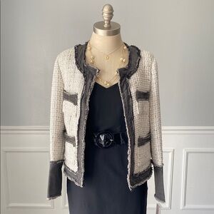 Nanette Lepore Tweed and Denim Jacket
